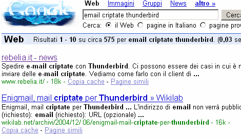 Google - Email criptate con Thunderbird
