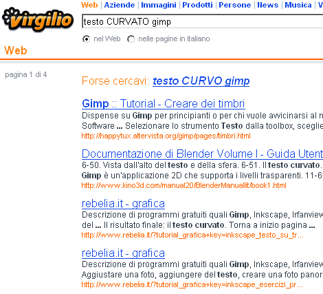 Virgilio - Gimp testo curvato