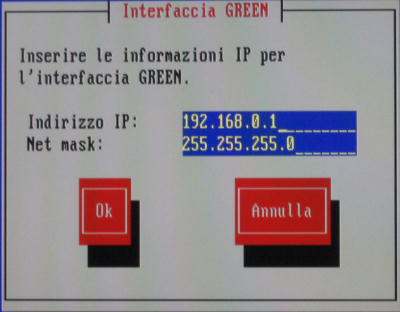 Impostazione ip green