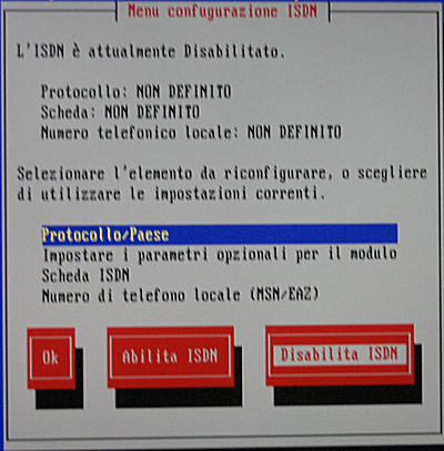 Disabilito ISDN