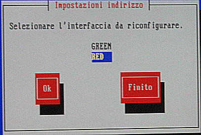Scelgo di configurare red