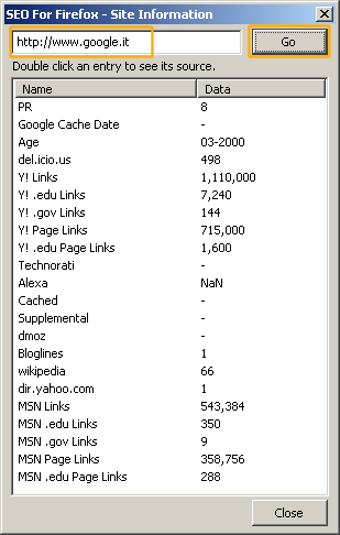 Come interrogare SEO for Firefox