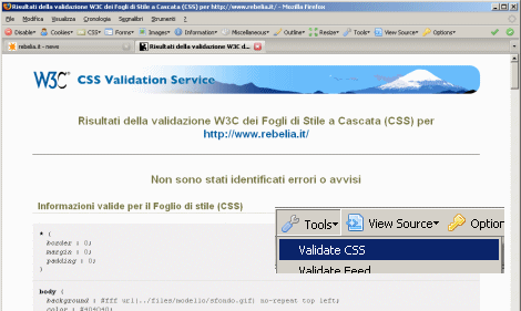 Validare il foglio di stile: Tools - Validate CSS