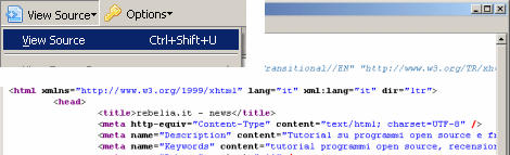 Visualizzazione del codice: View source - View source