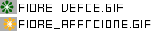 Due fiori da 17x15 pixel, uno verde e uno arancione per l'effetto OnMouseOver con i CSS