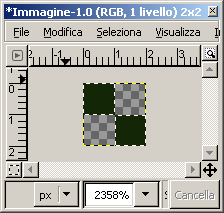 Riempio 2 dei 4 pixel alternandoli a scacchiera