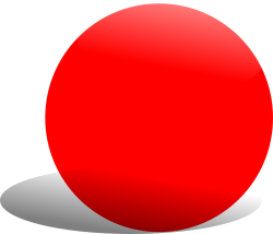 Palla rossa con riflesso - risultato finale