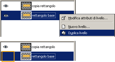 Duplico il livello e nascondo il livello inferiore