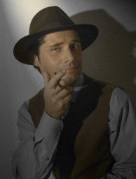 Foto originale - Uomo con borsalino e sigaro