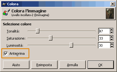 Tonalità 47 - Saturazione 33 - Luminosità 30