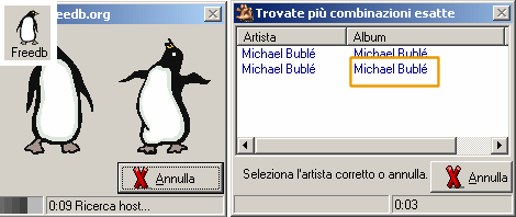 Quando si è collegati a internet, Audiograbber permette di scaricare i titoli