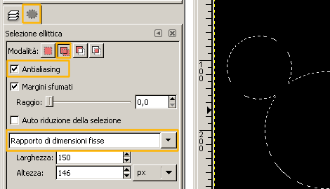 Imposto l'antialias prima di effettuare la selezione ellittica